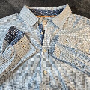 Society Of Threads Dress Shirt Mens XXL 4 Way Stretch Slim Performance Button Up